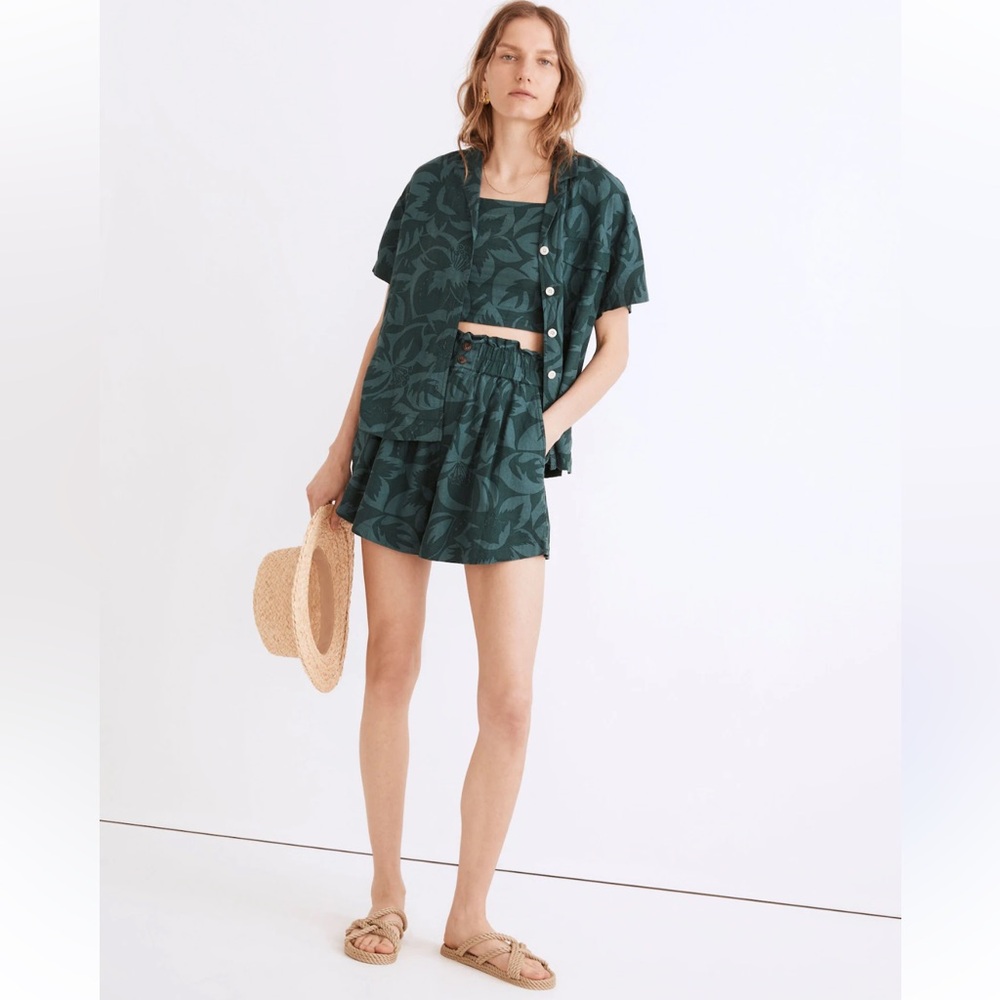 Madewell Linen Blend Pull On Shorts in Tropicale Floral